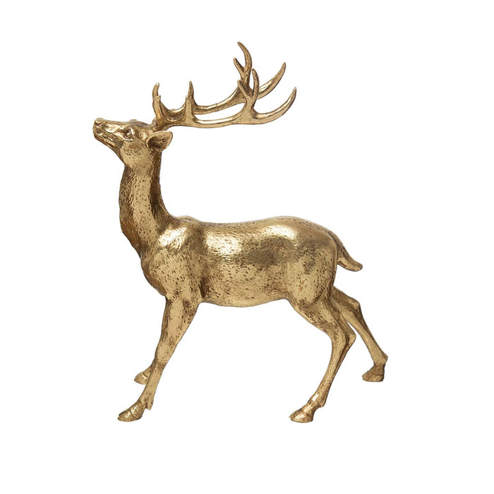 Creative Co-Op Gold Finish Resin Standing Deer