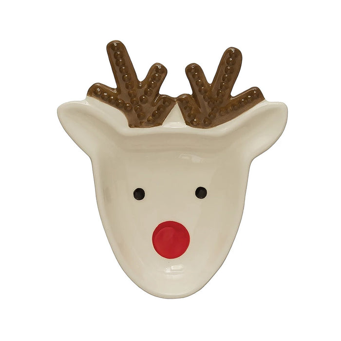 Creative Co-Op Ceramic Reindeer Plate