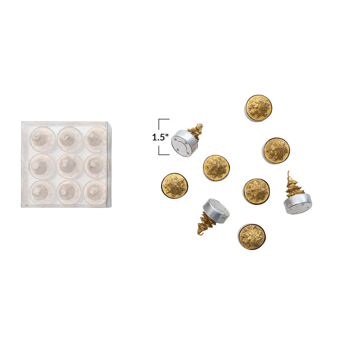 Creative Co-Op Gold Unscented Tree Tealight Candles