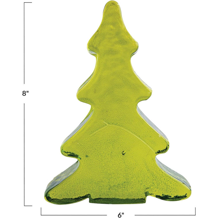 Creative Co-Op Green Recycled Glass Flat Tree