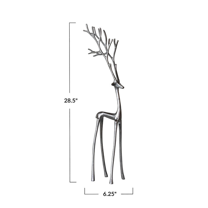 Creative Co-Op Silver Cast Aluminum Reindeer