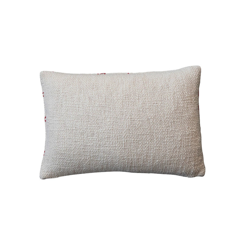 Creative Co-Op Ho Ho Embroidered Slub Lumbar Pillow