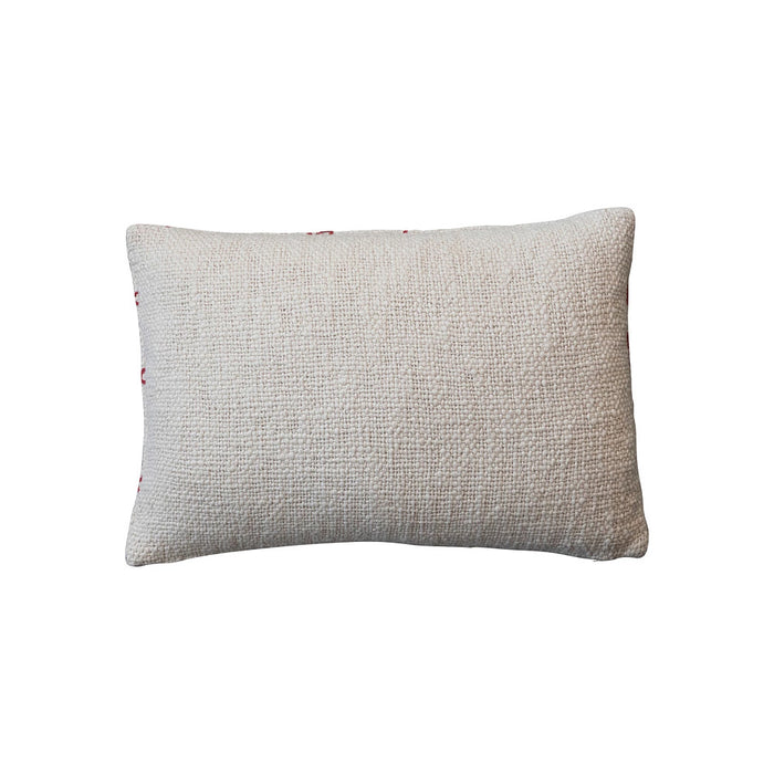 Creative Co-Op Ho Ho Embroidered Slub Lumbar Pillow