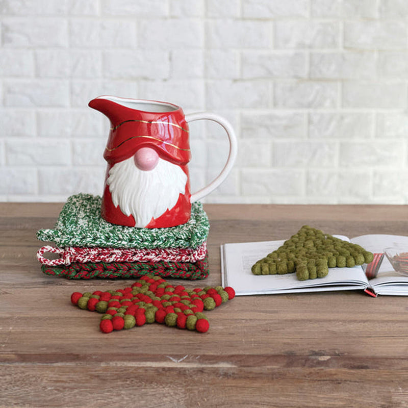 Creative Co-Op Red Melange Crocheted Pot Holder