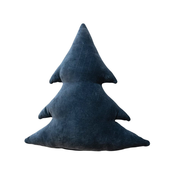 Creative Co-Op Navy Velvet Tree Pillow