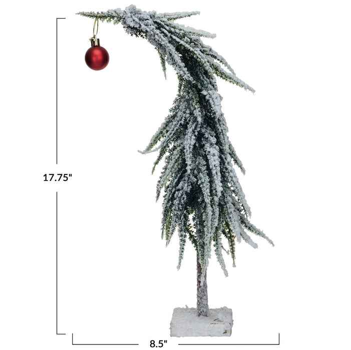 Creative Co-Op Faux Evergreen Tree with Red Ornament
