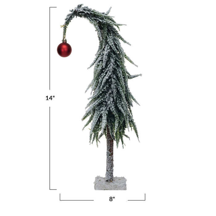 Creative Co-Op Faux Evergreen Tree with Red Ball Ornament