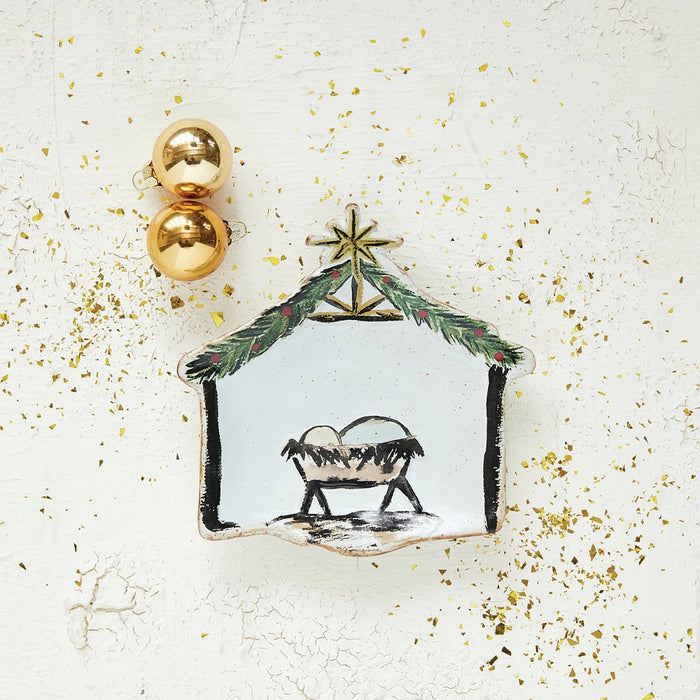 Creative Co-Op Baby Jesus Manger Dish