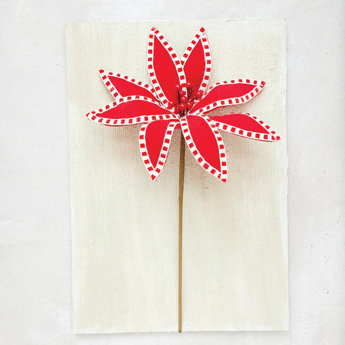 Creative Co-Op Fabric Poinsettia Pick