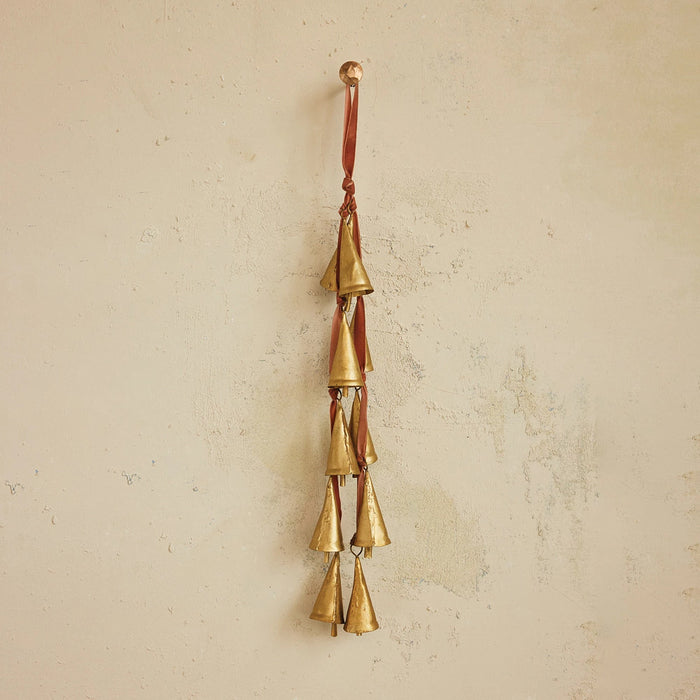 Creative Co-Op Velvet Ribbon with Bells Door Hanger