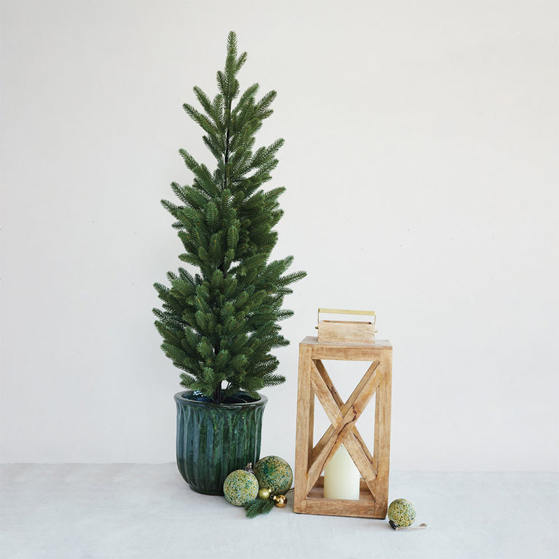 Creative Co-Op Mango Wood Lantern