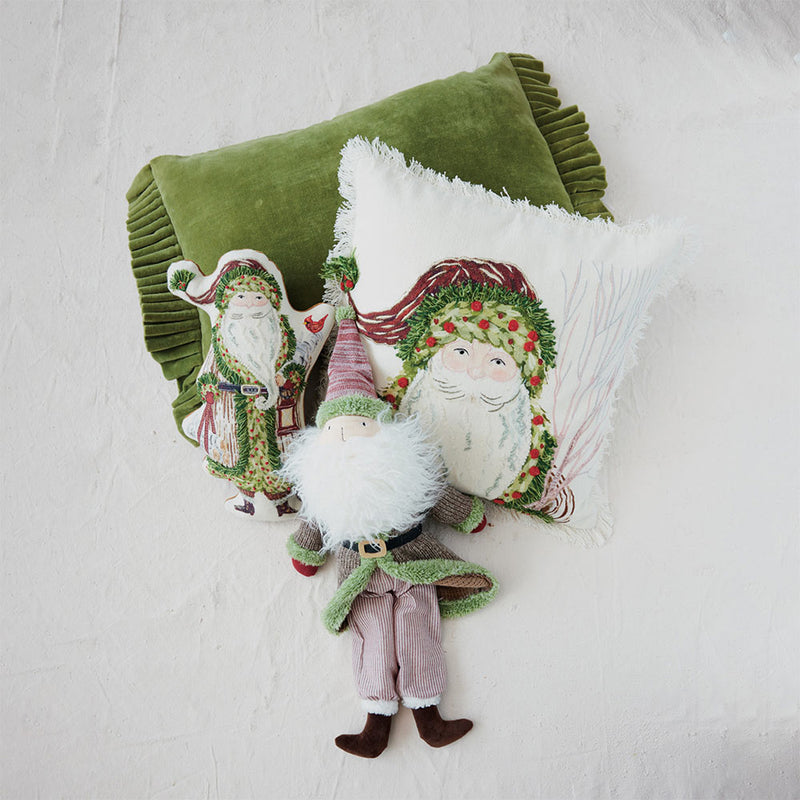 Creative Co-Op Green Velvet Lumbar Pillow
