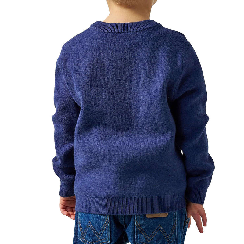 Burlebo Boy's Navy Deer Cabin Sweater