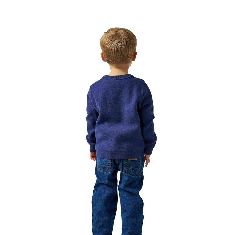 Burlebo Boy's Navy Deer Cabin Sweater