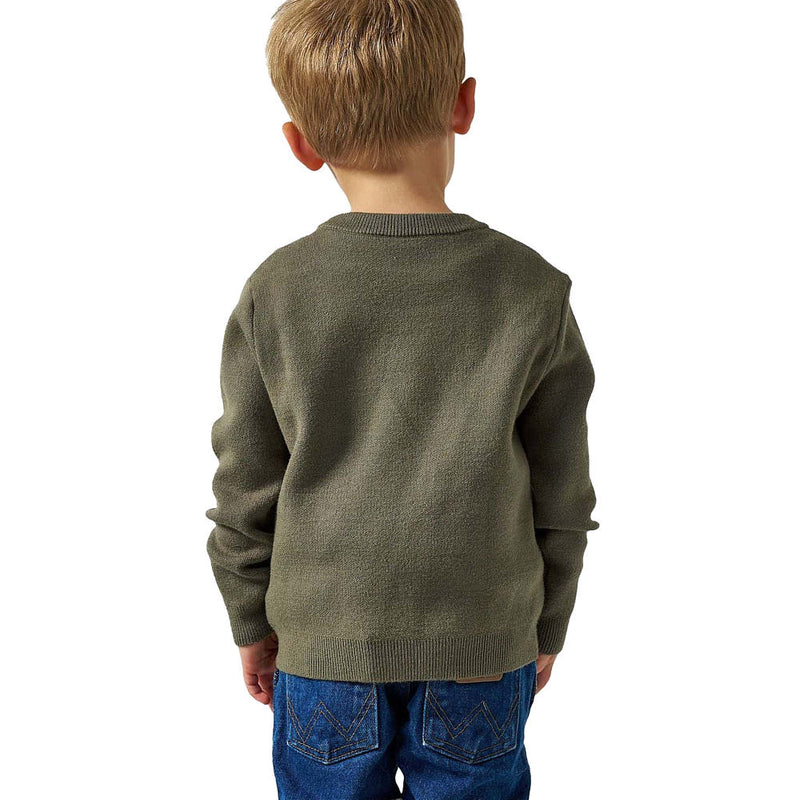 Burlebo Boy's Olive Duck Cabin Sweater
