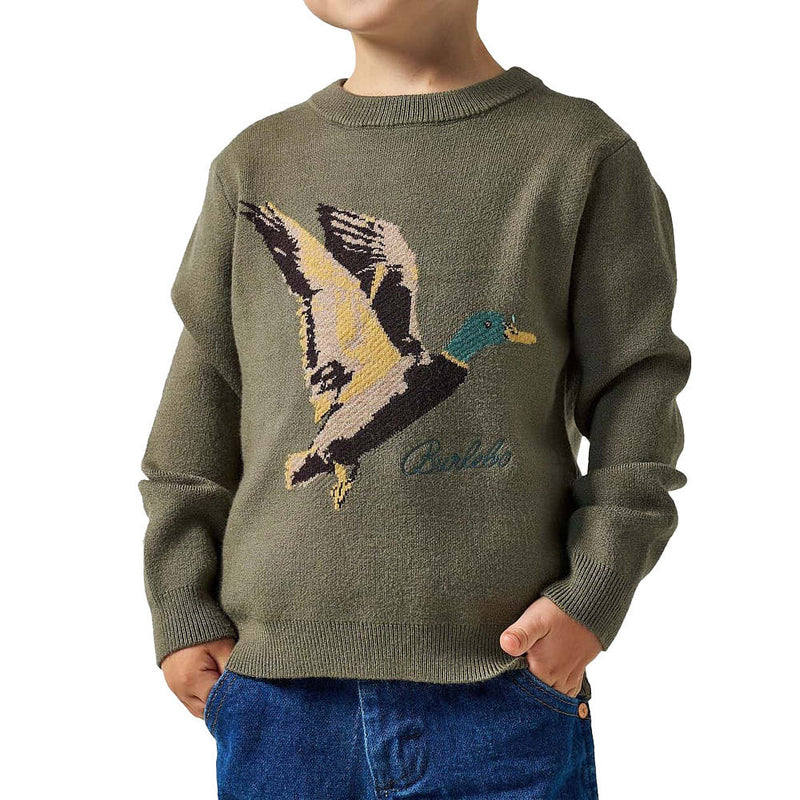 Burlebo Boy's Olive Duck Cabin Sweater