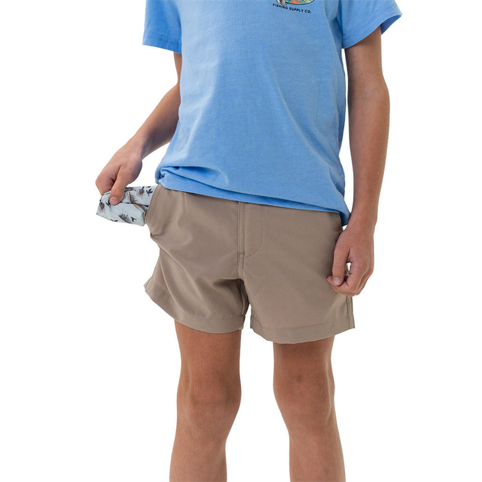 Burlebo Boy's Cobblestone Khaki Performance Shorts