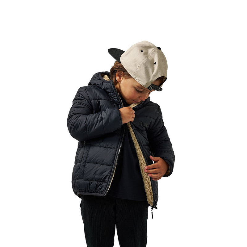 Burlebo Boy's Tan Mountain Fleece Reversible Jacket