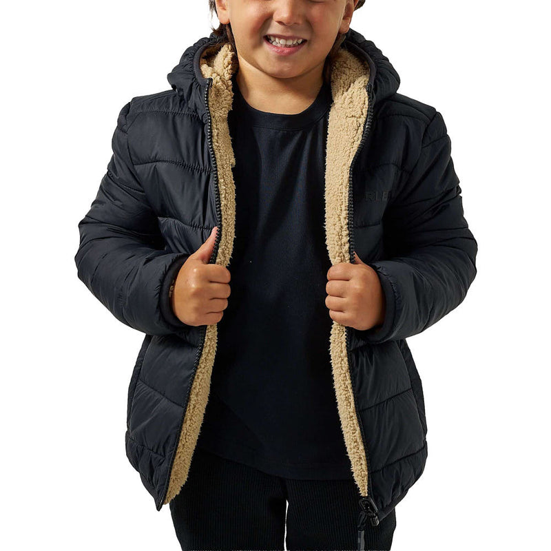 Burlebo Boy's Tan Mountain Fleece Reversible Jacket