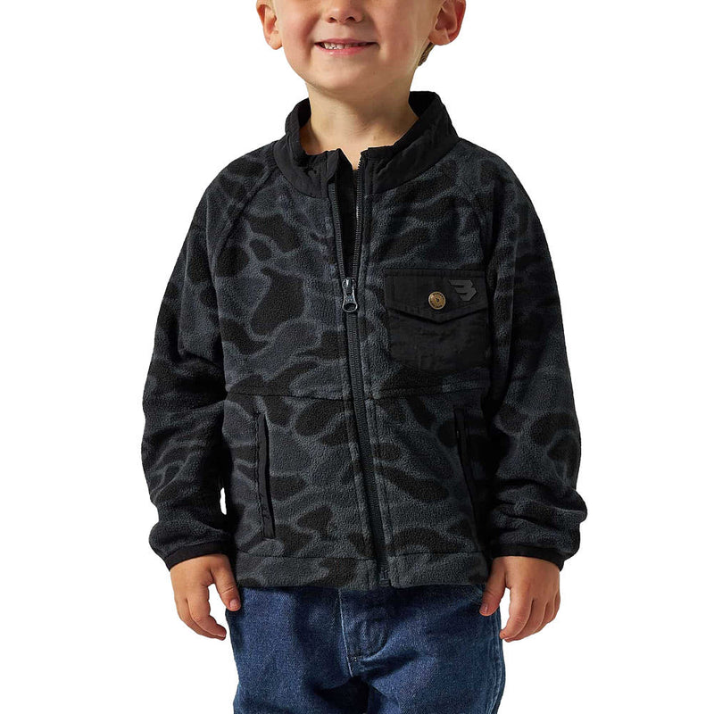Burlebo Boy's Black Camo Micro Fleece