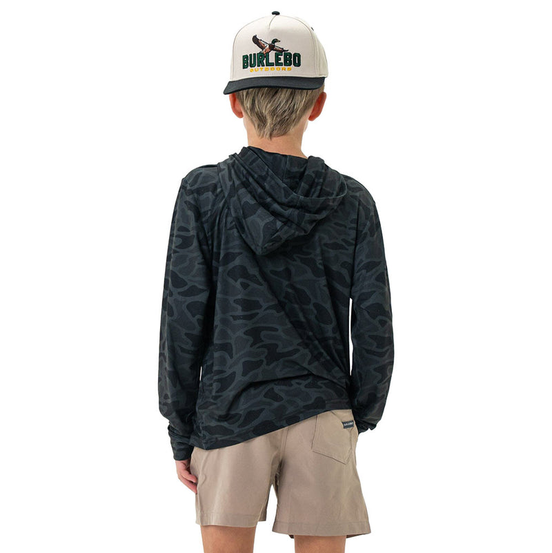 Burlebo Boy's Black Camo Performance Hoodie