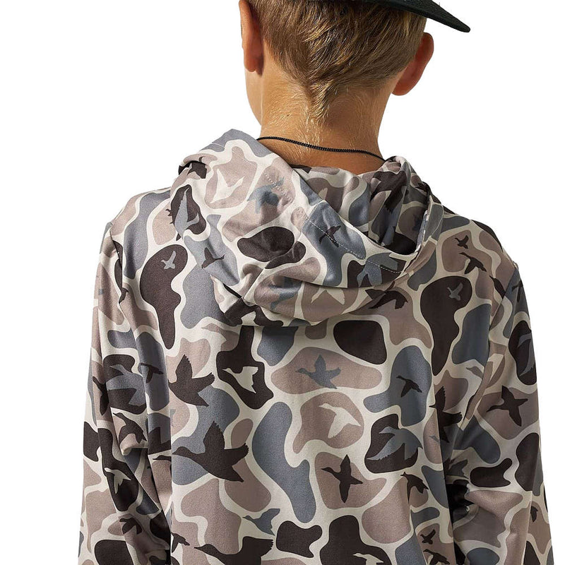 Burlebo Boy's Mallard Mayhem Camo Performance Hoodie