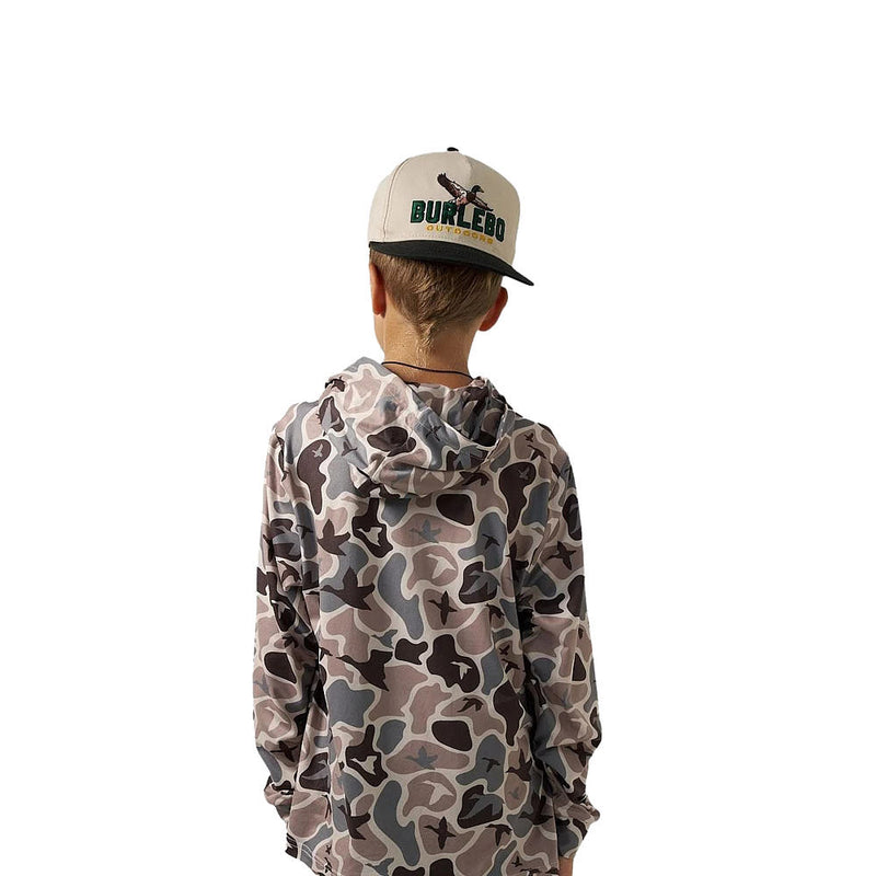 Burlebo Boy's Mallard Mayhem Camo Performance Hoodie