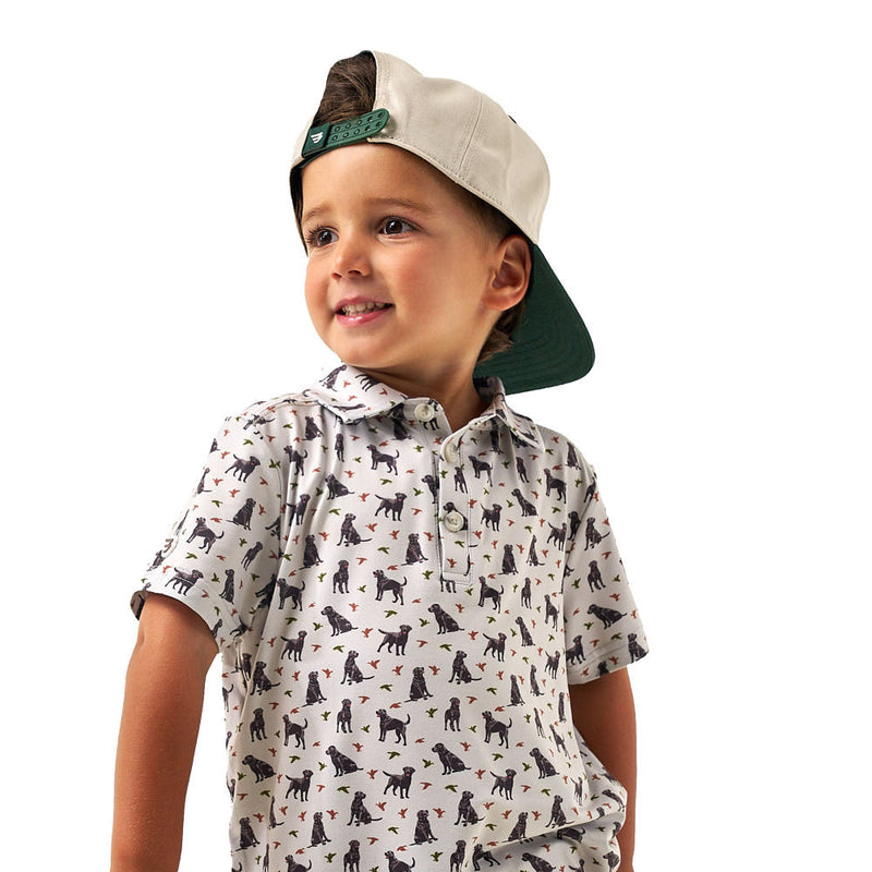 Burlebo Boy's Cream Ducks & Dogs Polo
