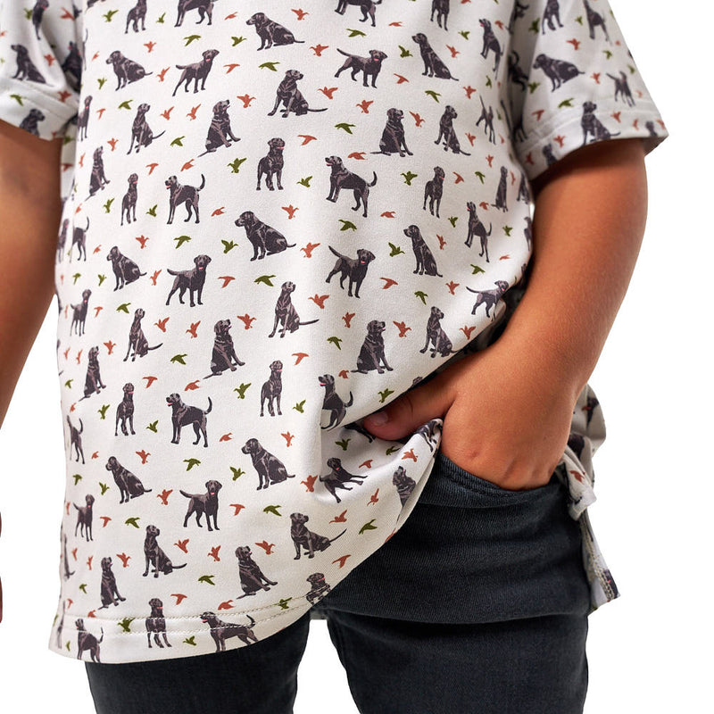 Burlebo Boy's Cream Ducks & Dogs Polo