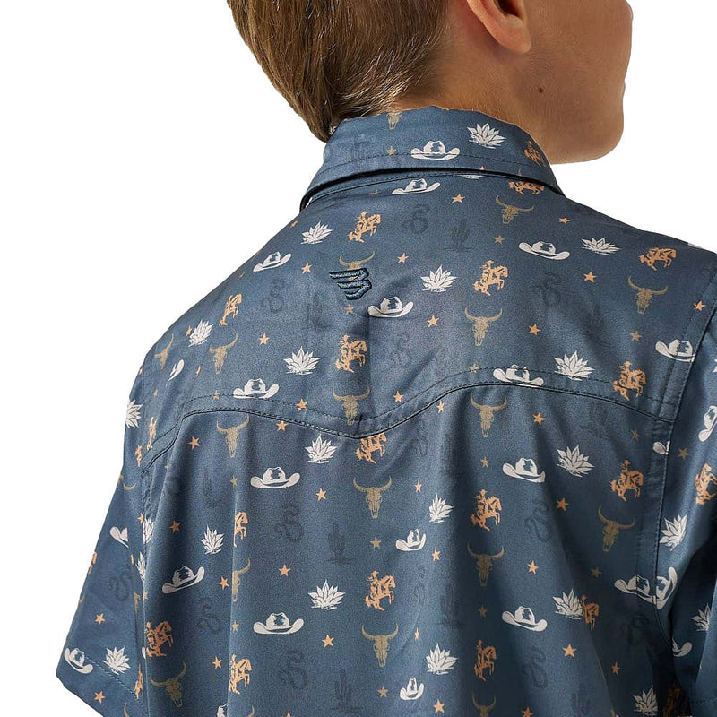 Burlebo Boy's Desert Nights Performance Western Shirt
