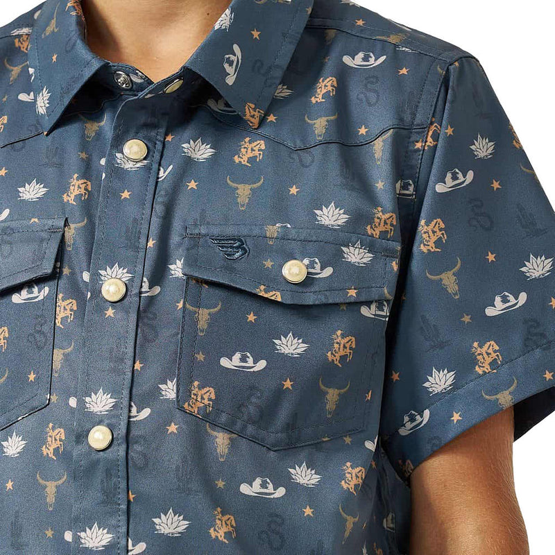 Burlebo Boy's Desert Nights Performance Western Shirt