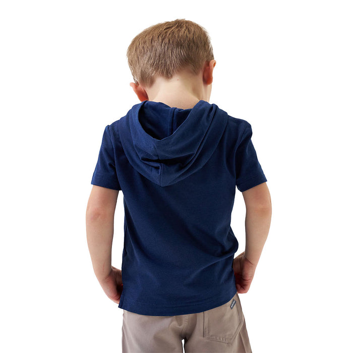 Burlebo Boy's Navy Short Sleeve Performance Hoodie