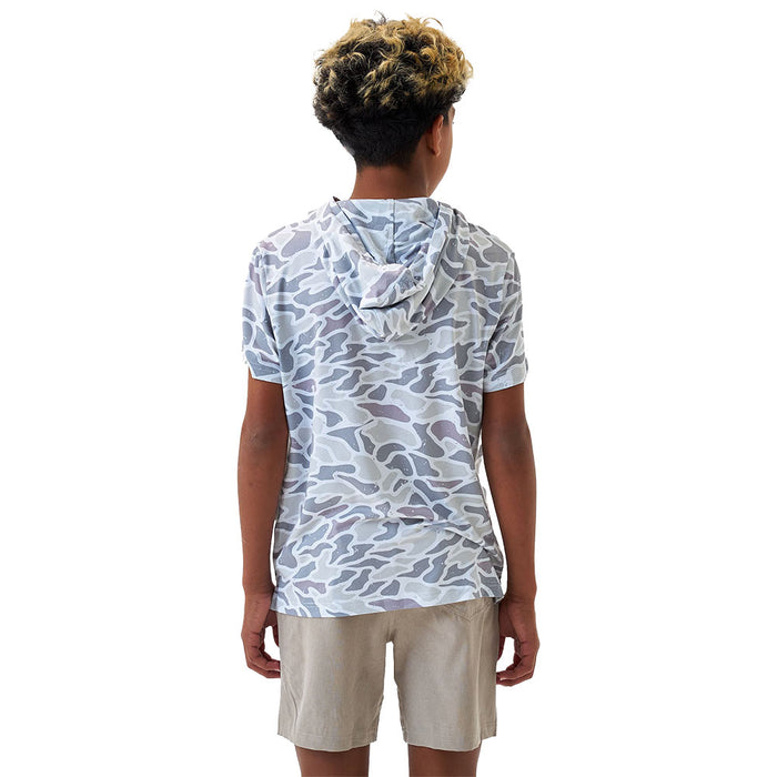 Burlebo Boy's White Camo Performance Hoodie