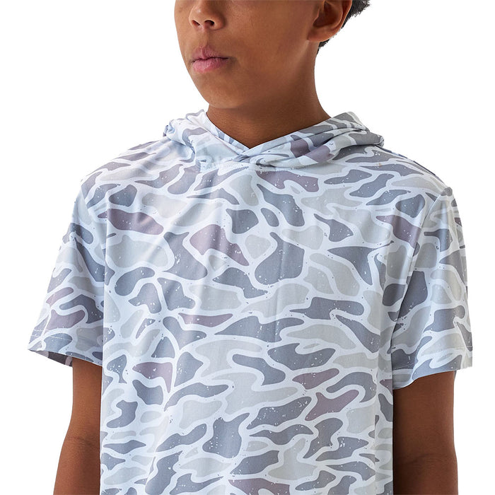 Burlebo Boy's White Camo Performance Hoodie
