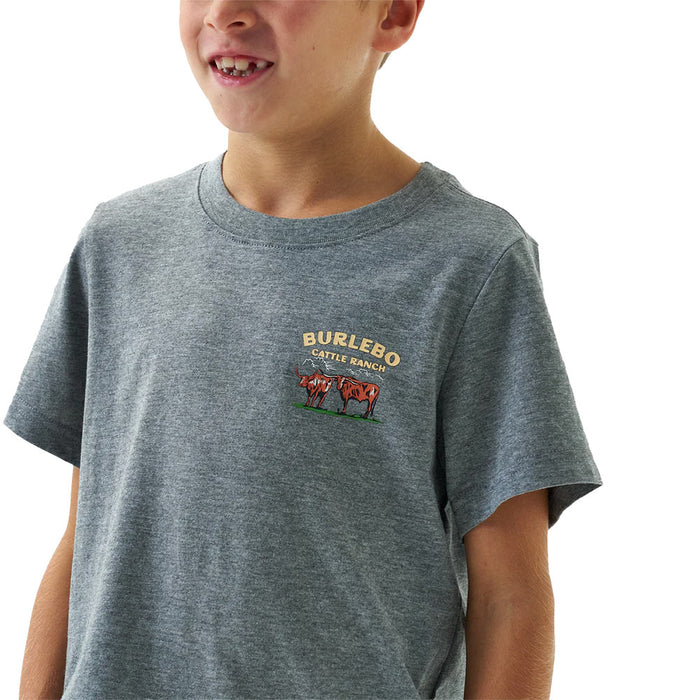 Burlebo Boy's Cattle Ranch Grey Tee Shirt