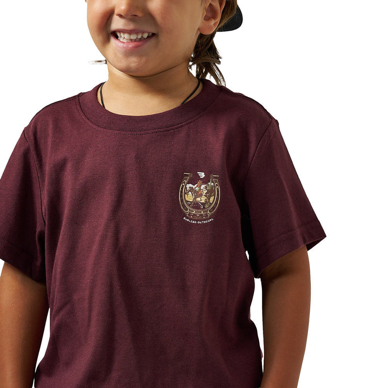 Burlebo Boy's Maroon Horseshoe Tee Shirt