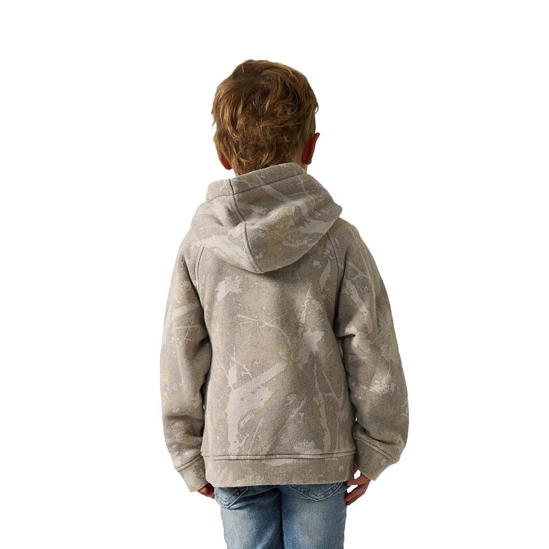Burlebo Youth Boy's Drifter Camo Vintage Washed Fleece Hoodie