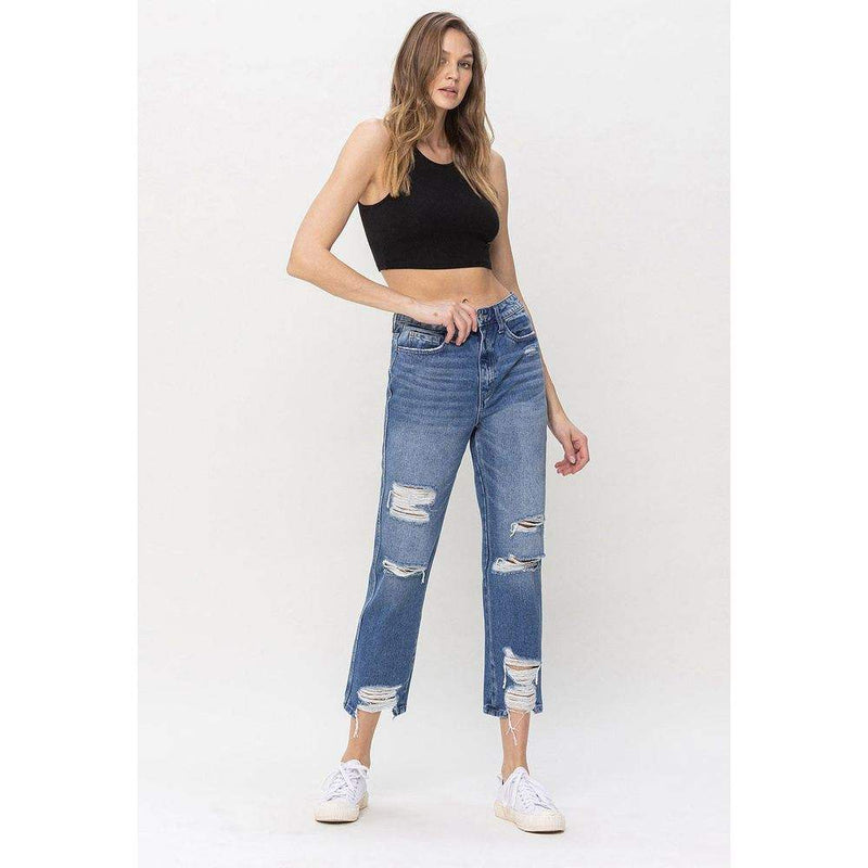 Flying Monkey Womens Ultra High Rise Straight Jean
