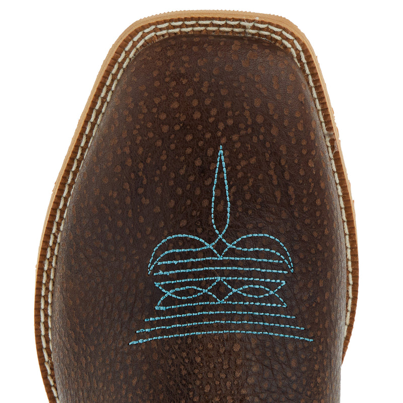 Twisted X Youth Dark Chocolate and Electric Turquoise Buckaroo Boot