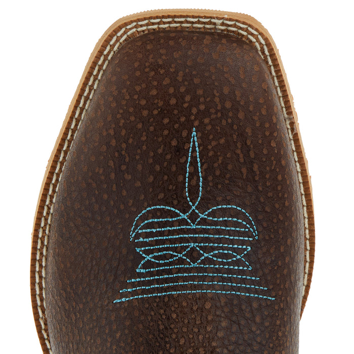 Twisted X Youth Dark Chocolate and Electric Turquoise Buckaroo Boot