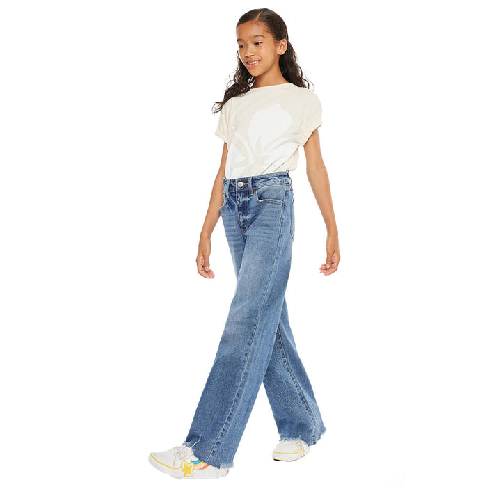 Kancan Girl's High Rise Slim Wide Leg Jeans