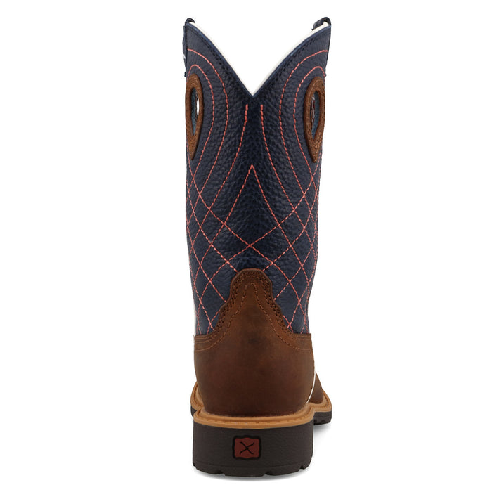 Twisted X Kid's Cowboy Work Mocha Vamp with Navy Top Boot