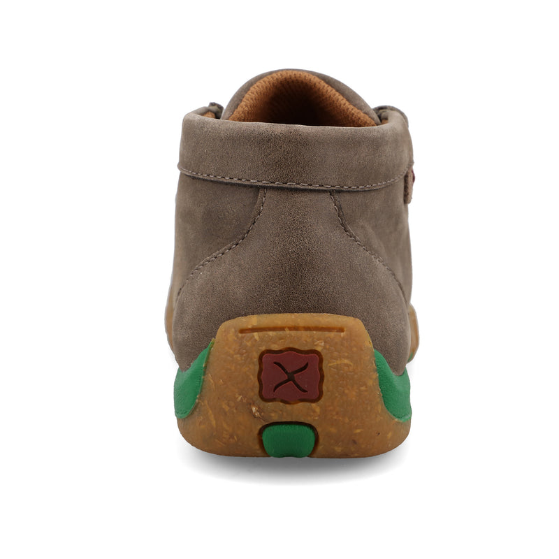 Twisted X Youth 4-H Deep Taupe and Kelly Green Chukka Driving Moc