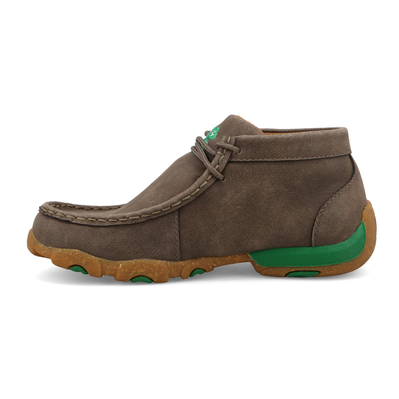 Twisted X Youth 4-H Deep Taupe and Kelly Green Chukka Driving Moc
