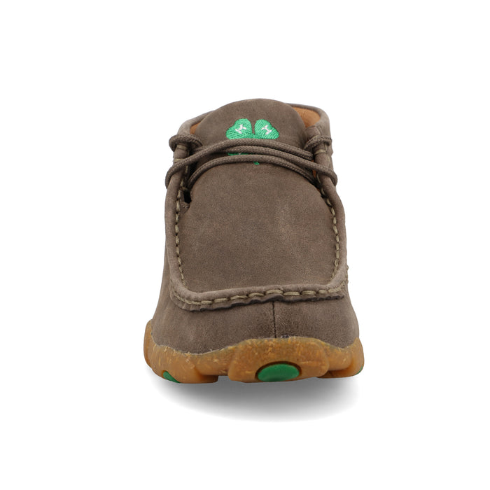 Twisted X Youth 4-H Deep Taupe and Kelly Green Chukka Driving Moc