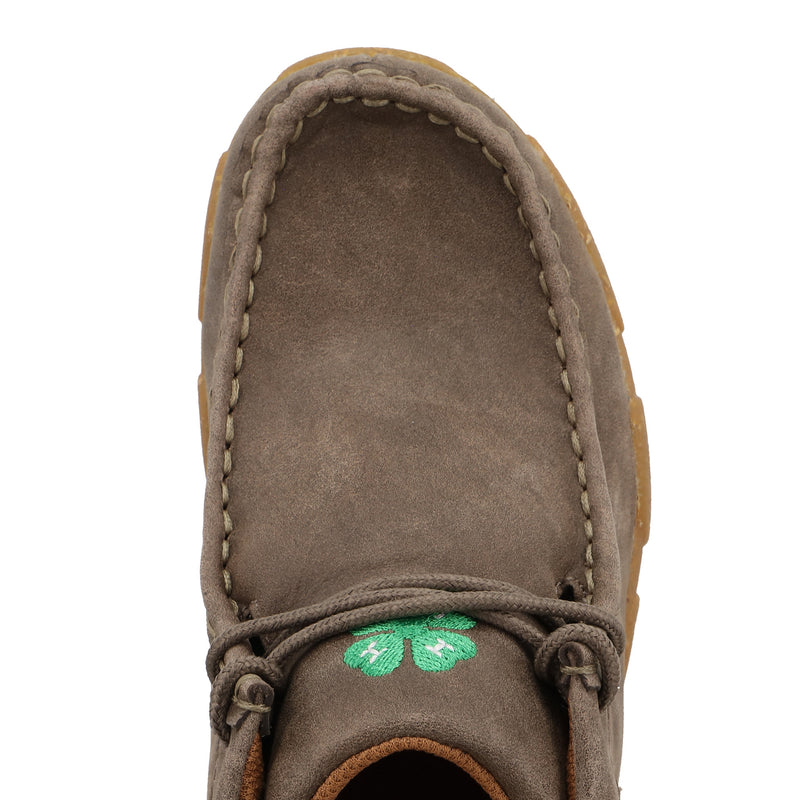 Twisted X Youth 4-H Deep Taupe and Kelly Green Chukka Driving Moc