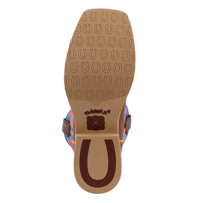Twisted X Youth Hooey Cognac Shoulder with Neon Top Cowboy Boots