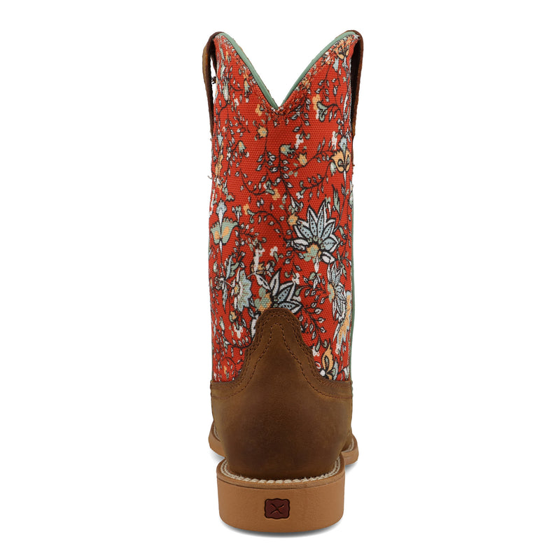 Twisted X Kids Hooey Rustic Brown and Red Floral Boot