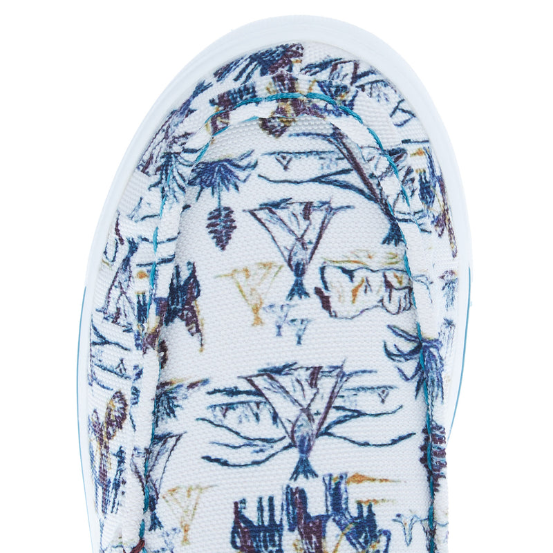 Twisted X Kids Hooey Slip On Loper Ivory and Turquoise Casual Shoe
