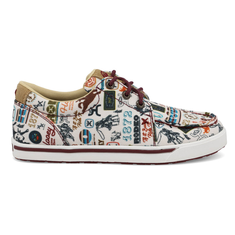 Twisted X Youth Hooey Loper Toasted Almond and Multi Color Print Casual Shoe